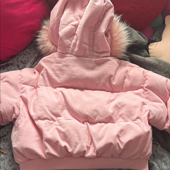 Dolls Kill Pink Butterfly Jacket with Fur Hood - Picture 3 of 5